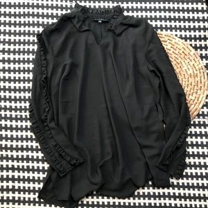 eloquii black ruffle sleeve top